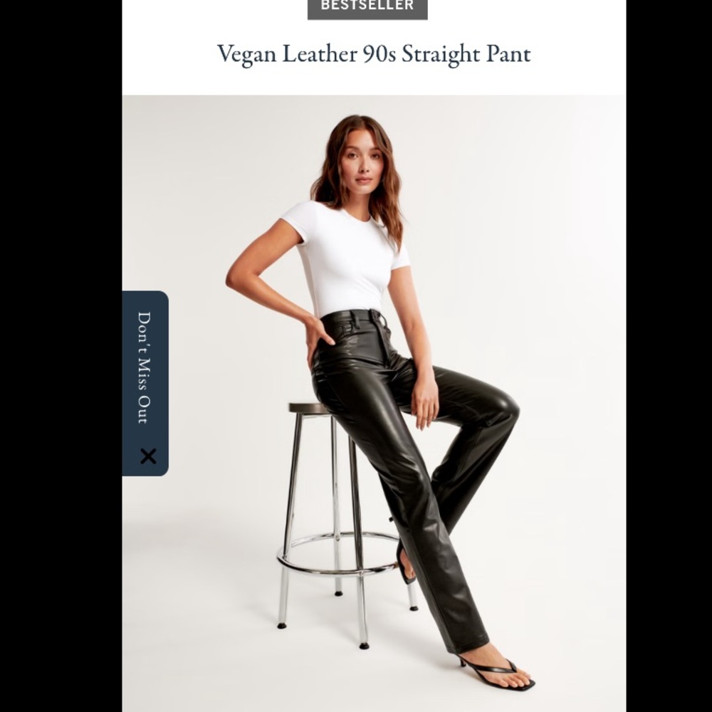 Abercrombie Vegan Leather 90s Straight Pant